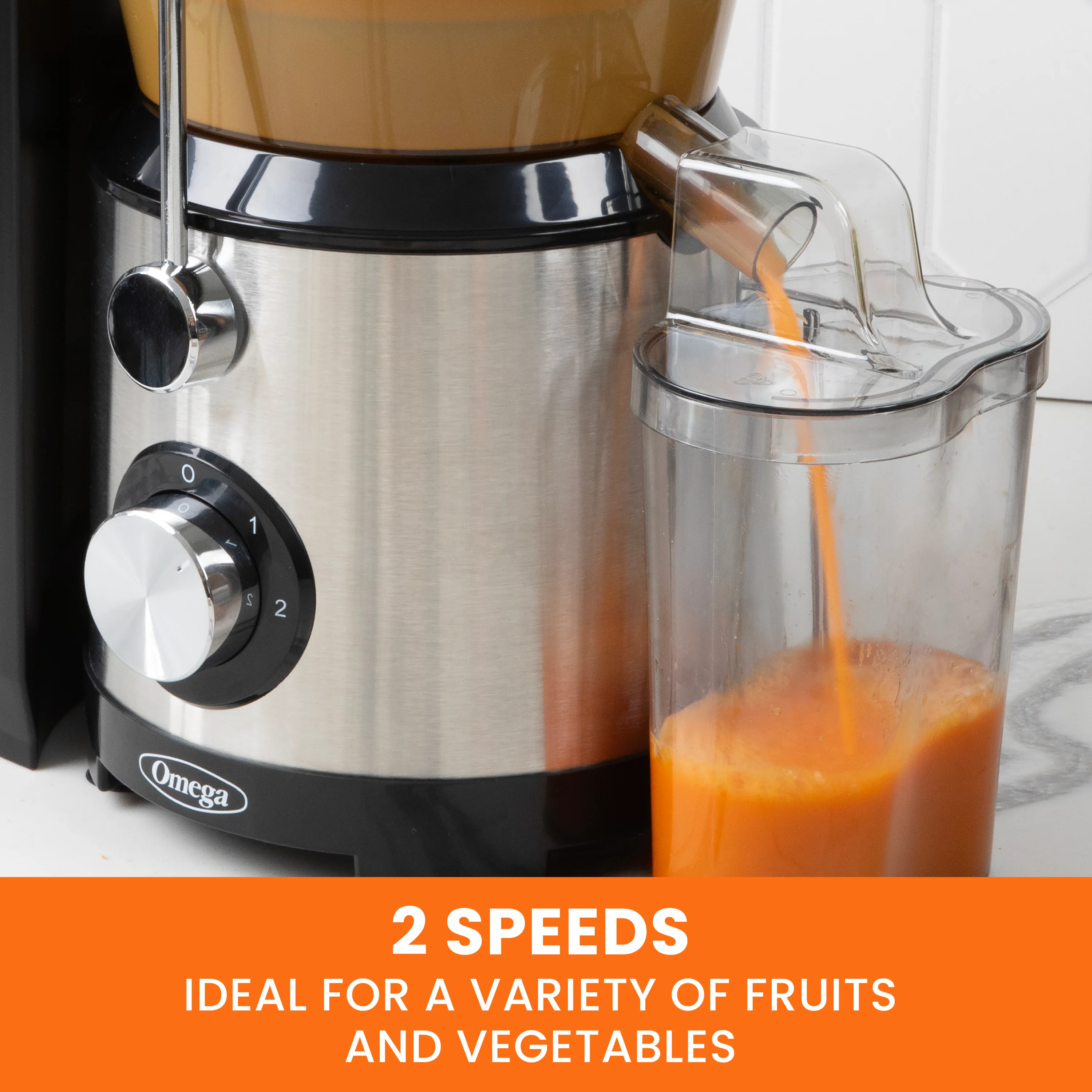 Omega High Speed Juicer with Large Chute (OMJCHSLCBK13) - Image 3